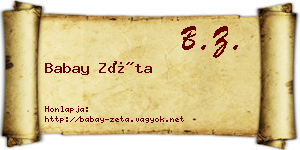 Babay Zéta névjegykártya
